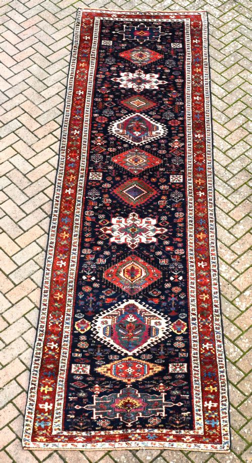an early karadagh long rug 385x115cm - CATEGORY: ANTIQUE RUGS - DATED 1850
