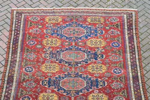 AN EXCEPTIONAL ANTIQUE KUBA SUMAK TECHNIQUE CARPET 280X219 CM - ADDITIONAL PHOTO 6