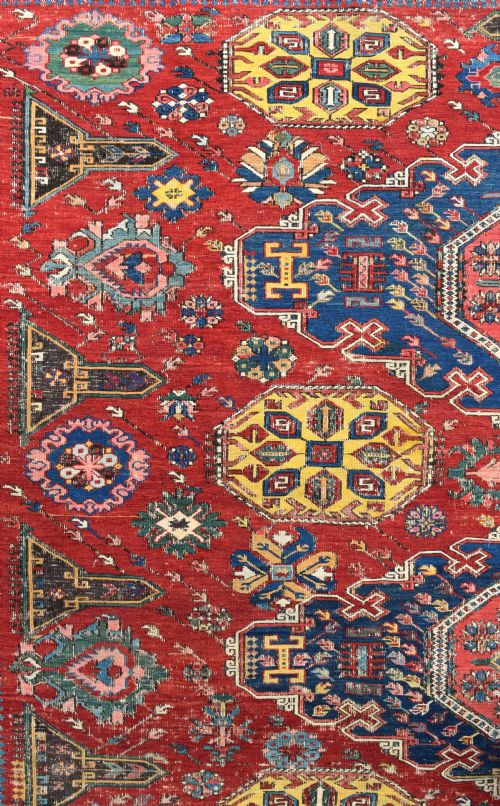 AN EXCEPTIONAL ANTIQUE KUBA SUMAK TECHNIQUE CARPET 280X219 CM - ADDITIONAL PHOTO 11