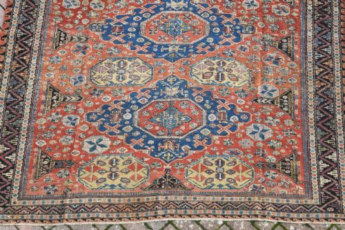 AN ANTIQUE CAUCASIAN KUBA SUMAK CARPET 289X203CM - ADDITIONAL PHOTO 1