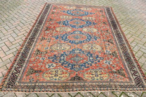 AN ANTIQUE CAUCASIAN KUBA SUMAK CARPET 289X203CM - ADDITIONAL PHOTO 5