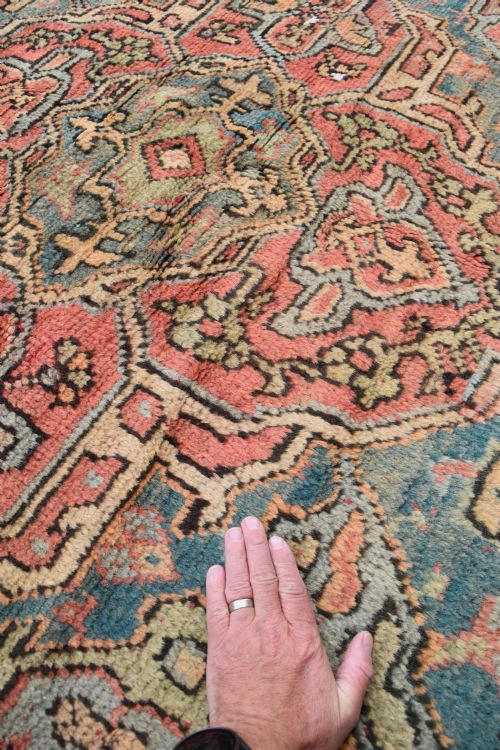 A VERY LARGE OLD MAPLES USHAK CARPET 450X420CM - ADDITIONAL PHOTO 7