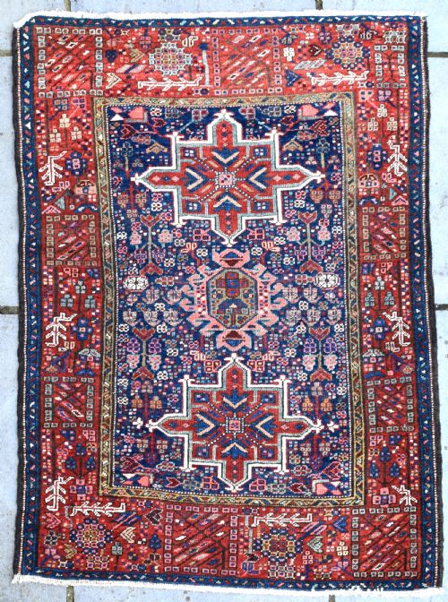 an antique karaja rug 128x99 cm - CATEGORY: ANTIQUE RUGS - DATED 1910