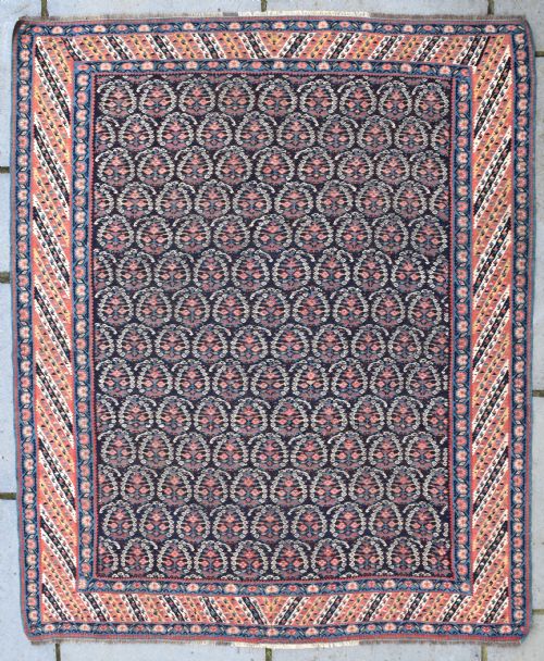 a good antique senneh kurd kilim 176x146cm - CATEGORY: ANTIQUE RUGS - DATED 1880