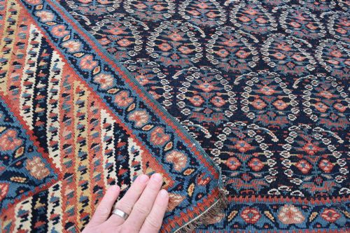 A GOOD ANTIQUE SENNEH KURD KILIM 176X146CM - ADDITIONAL PHOTO 5
