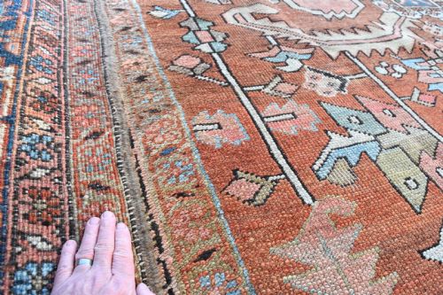 A LARGE ANTIQUE HERIZ CARPET 465X301CM - ADDITIONAL PHOTO 4