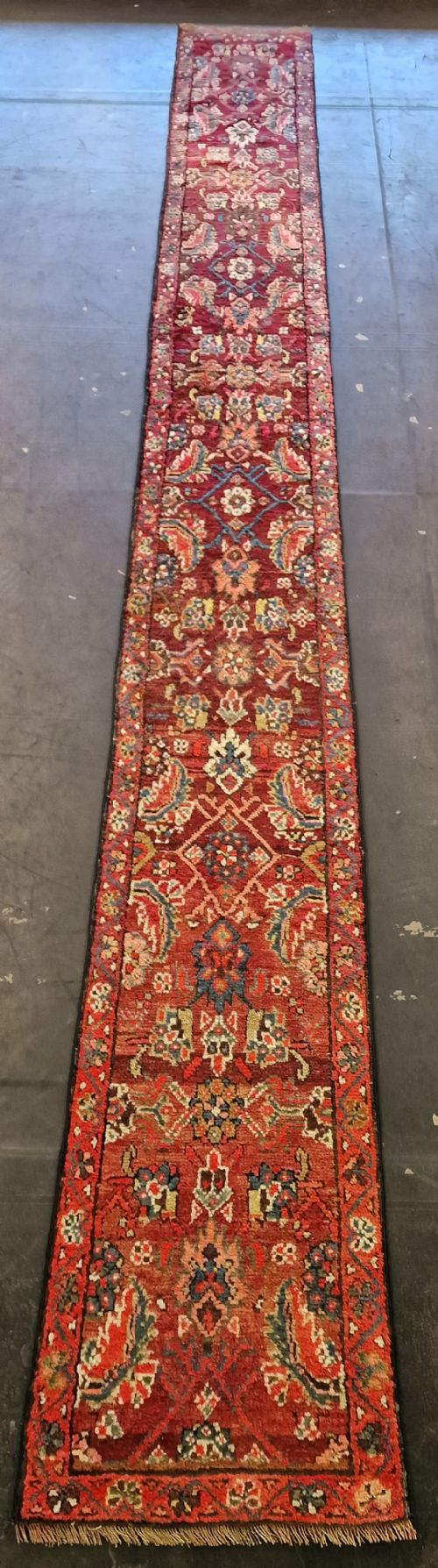 very narrow antique runner 379x44cm - CATEGORY: ANTIQUE RUGS - DATED 1900