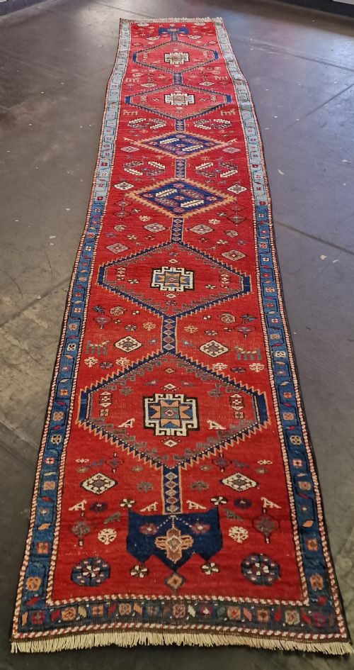 antique narrow runner 400x73cm - CATEGORY: ANTIQUE RUGS - DATED 1910