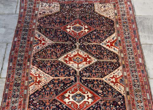 A VERY FINE ANTIQUE QASGAI MAIN CARPET 290X176 CM - ADDITIONAL PHOTO 2