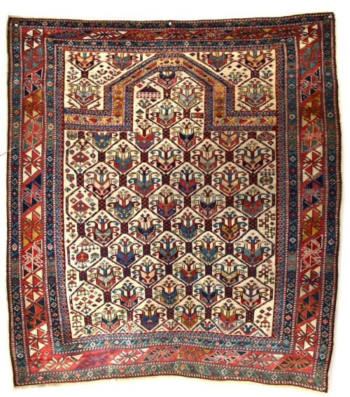VERY FINE ANTIQUE SHIRVAN PRAYER RUG 135X124 CM - ADDITIONAL PHOTO 1