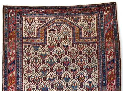 VERY FINE ANTIQUE SHIRVAN PRAYER RUG 135X124 CM - ADDITIONAL PHOTO 2