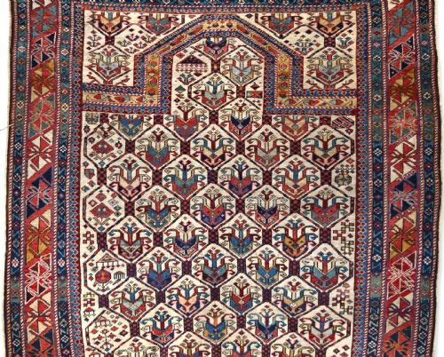 VERY FINE ANTIQUE SHIRVAN PRAYER RUG 135X124 CM - ADDITIONAL PHOTO 3