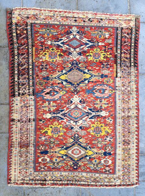 antique seychor sumak rug 194x149cm - CATEGORY: ANTIQUE RUGS - DATED 1870