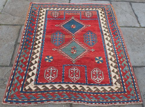 ANTIQUE KAZAK PRAYER RUG 149X118CM - ADDITIONAL PHOTO 1