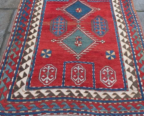 ANTIQUE KAZAK PRAYER RUG 149X118CM - ADDITIONAL PHOTO 2