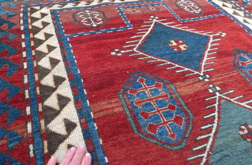 ANTIQUE KAZAK PRAYER RUG 149X118CM - ADDITIONAL PHOTO 6