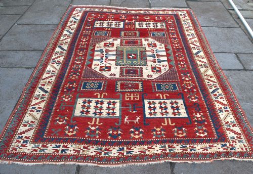 a fine antique karachopf kazak rug 244x192cm - CATEGORY: ANTIQUE RUGS - DATED 1870
