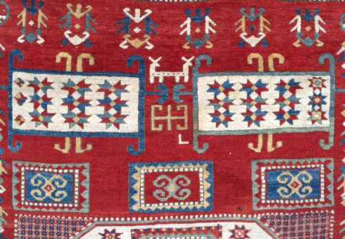 A FINE ANTIQUE KARACHOPF KAZAK RUG 244X192CM - ADDITIONAL PHOTO 1
