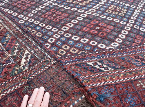ANTIQUE AFSHAR SOFREH 189X161CM - ADDITIONAL PHOTO 5