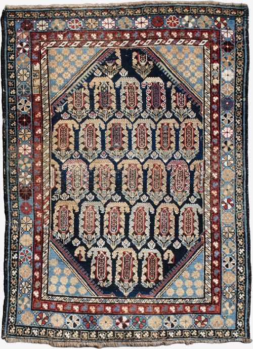 AN ANTIQUE CAUCASIAN KHILA RUG 133X98CM - ADDITIONAL PHOTO 1