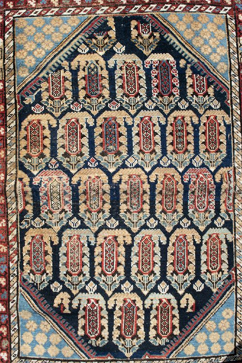 AN ANTIQUE CAUCASIAN KHILA RUG 133X98CM - ADDITIONAL PHOTO 3