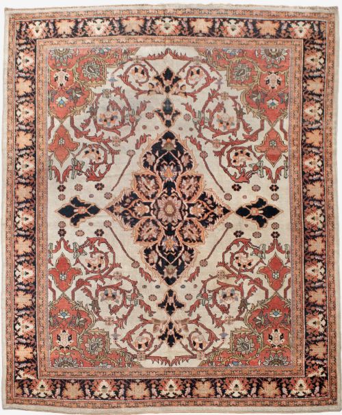 AN ANTIQUE MAHAL CARPET 380X333CM