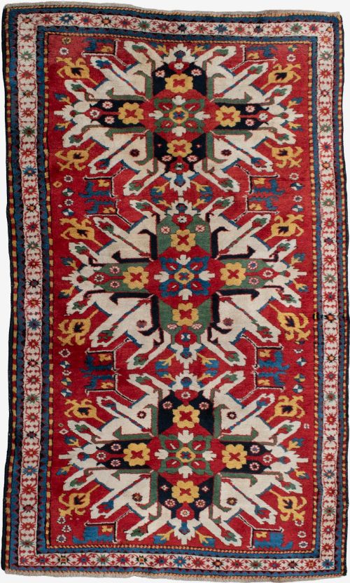 A Fabulous Antique Eagle Kazak Rug 246x138 Cm