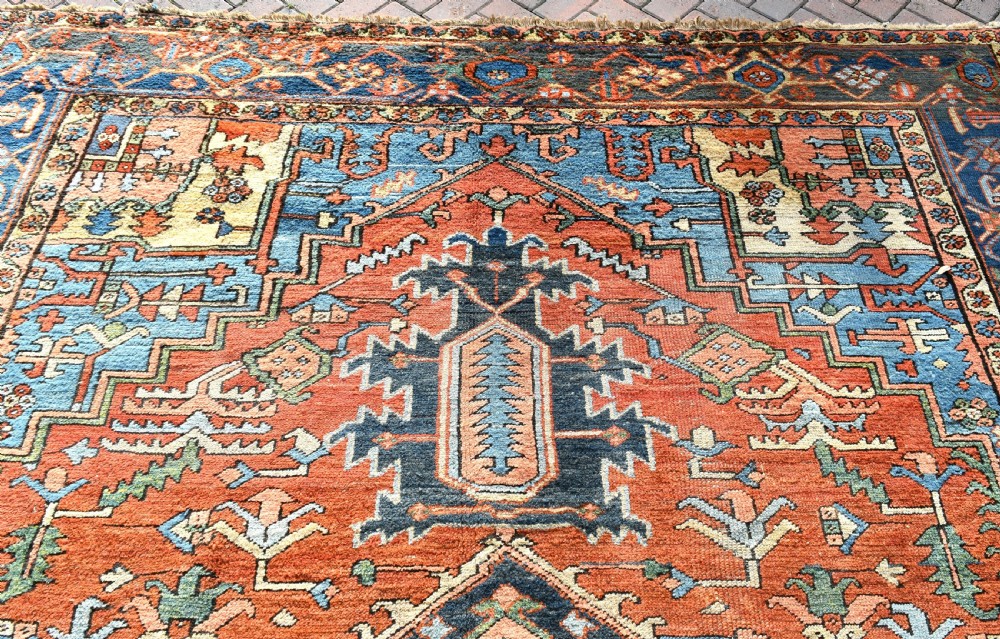 Antique Persian Heriz carpet View V