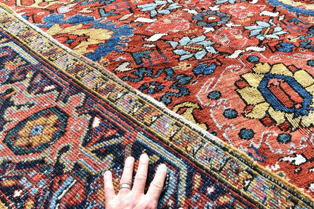 Antique Persian Heriz carpet with all over design View VIII