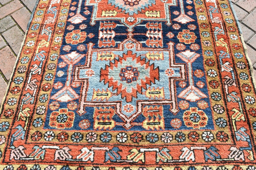 Antique Persian Heriz small rug View II