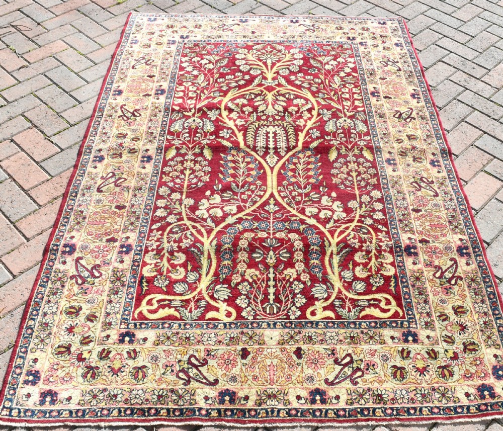 Antique Lavar Kirman prayer rug