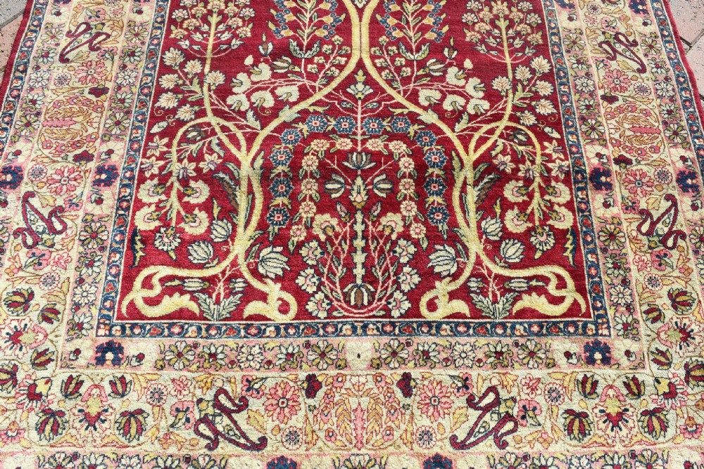 Antique Lavar Kirman prayer rug View II