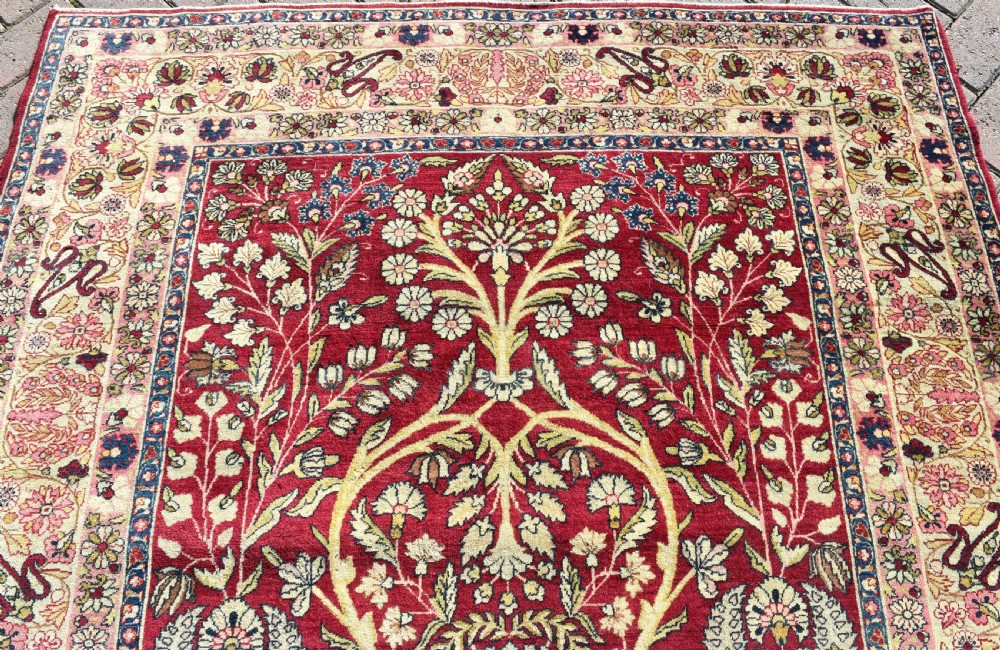 Antique Lavar Kirman prayer rug View IV
