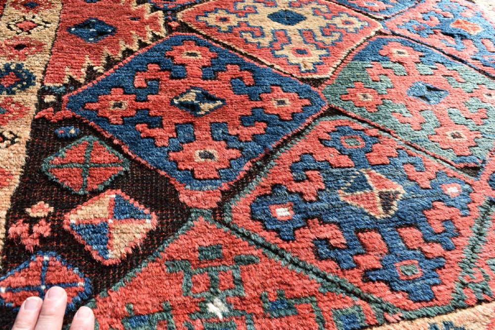 Antique Kurdish Saug Bulag carpet View X