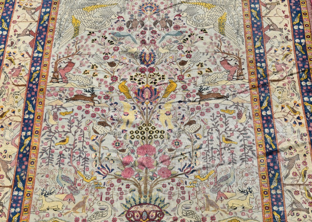 Antique Persian Tehran carpet of unusual design View III
