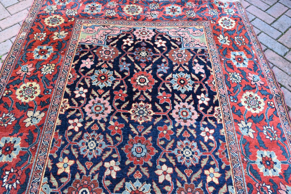 Antique Persian Bijar kelleh carpet 323x141cm View IV