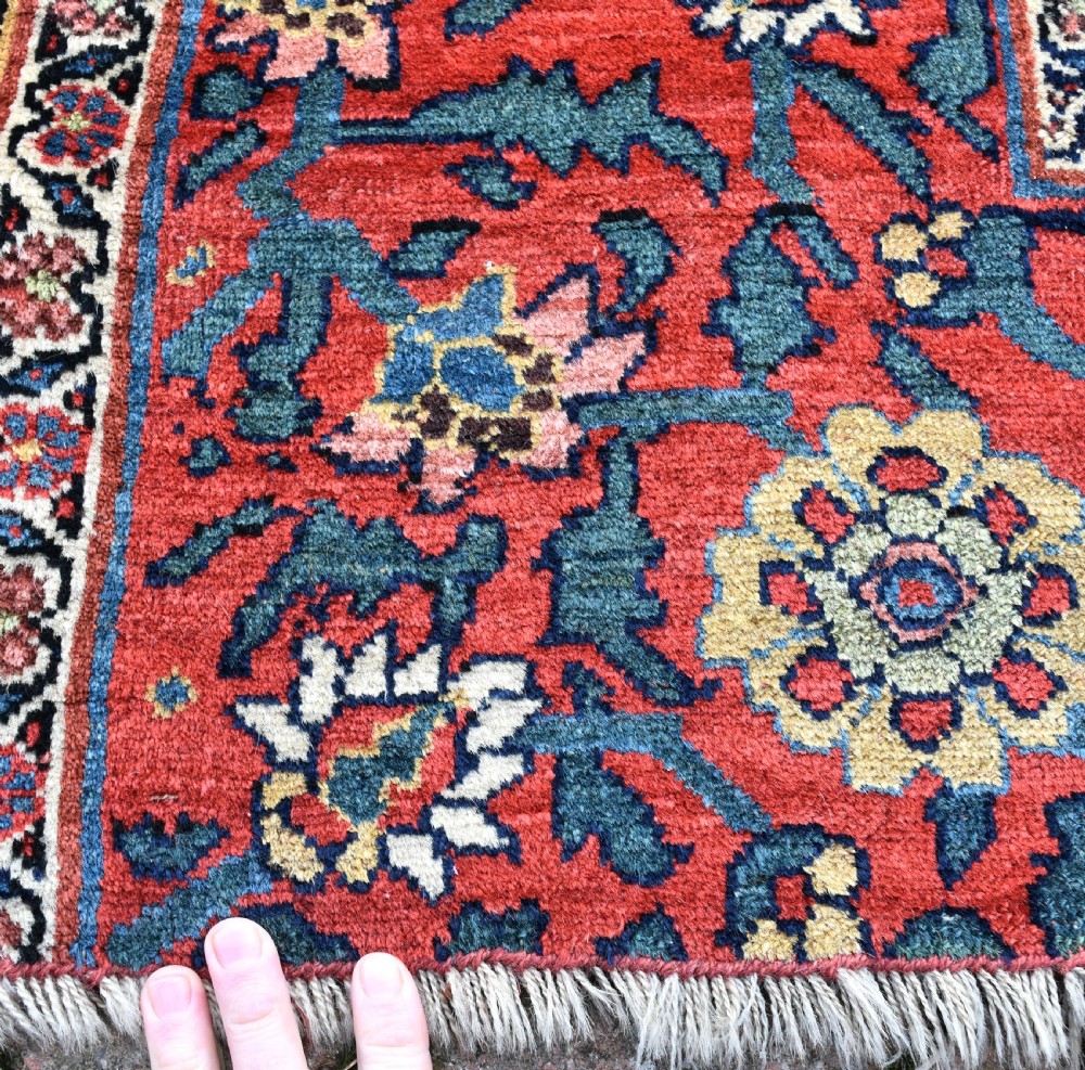 Antique Persian Bijar kelleh carpet 323x141cm View V