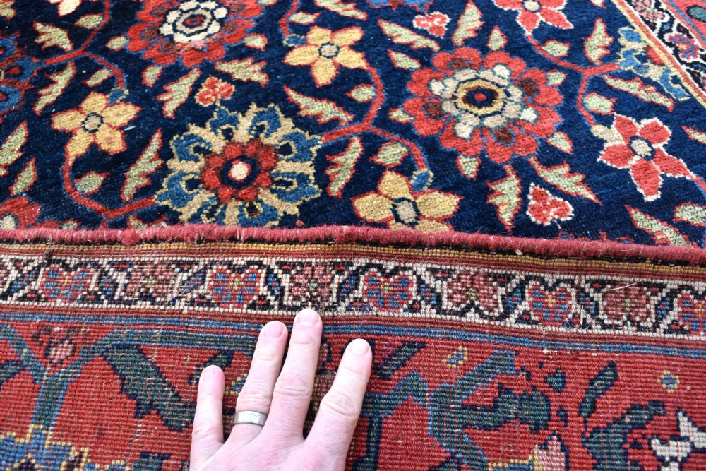 Antique Persian Bijar kelleh carpet 323x141cm View VI