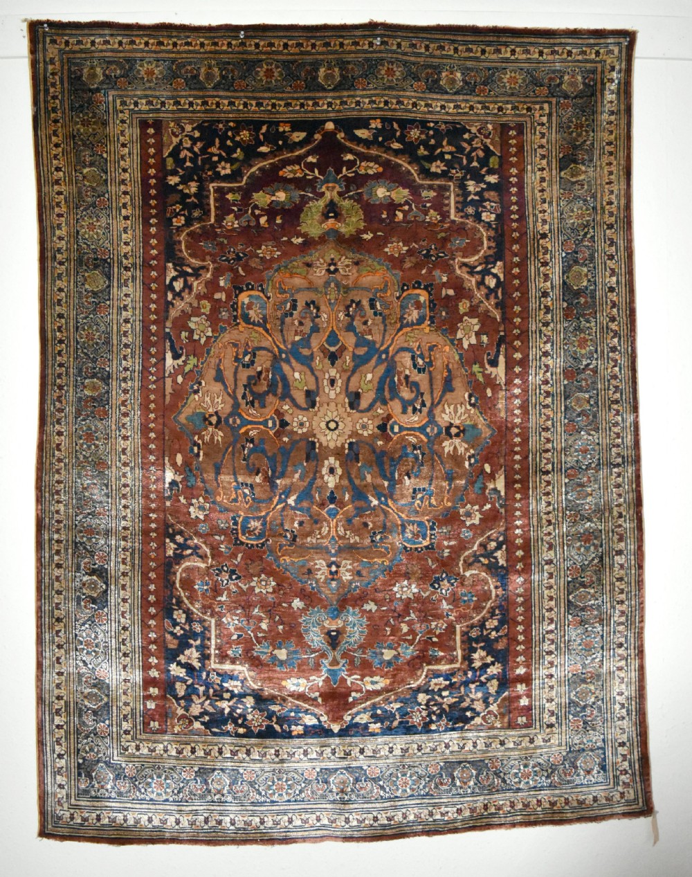Fine antique Heriz Silk rug