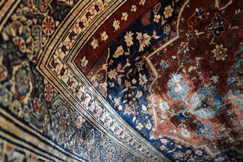 Fine antique Heriz Silk rug View II