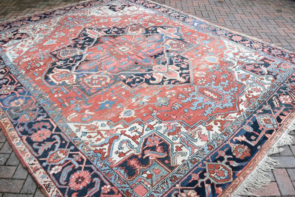 A Good antique Persian Heriz/Karaja carpet 383x296cm View V