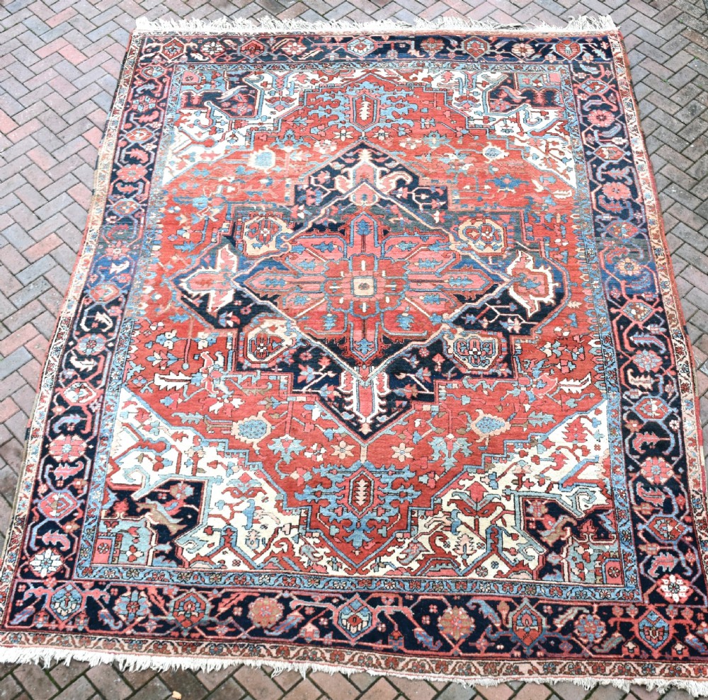 A Good antique Persian Heriz/Karaja carpet 383x296cm View XII