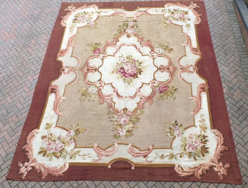 Antique French Aubusson large carpet 472x396cm