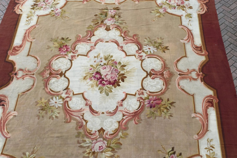 Antique French Aubusson large carpet 472x396cm View V