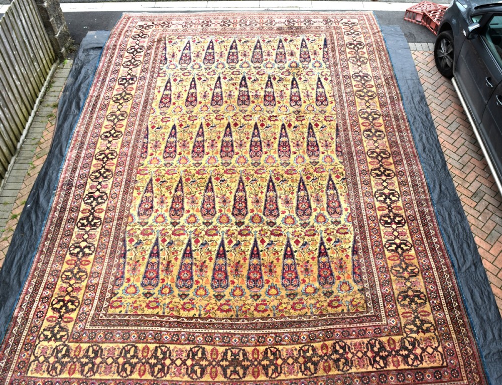 very large and early Kermanshah carpet  625x380cm