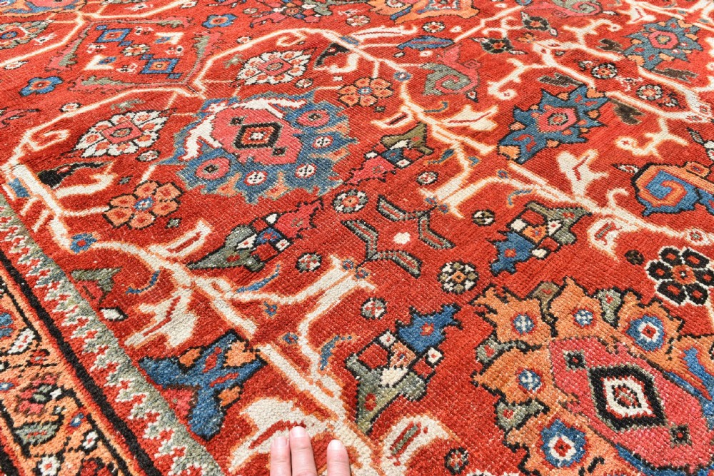 Antique Persian Mahal roomsize carpet. 377x286cm View V