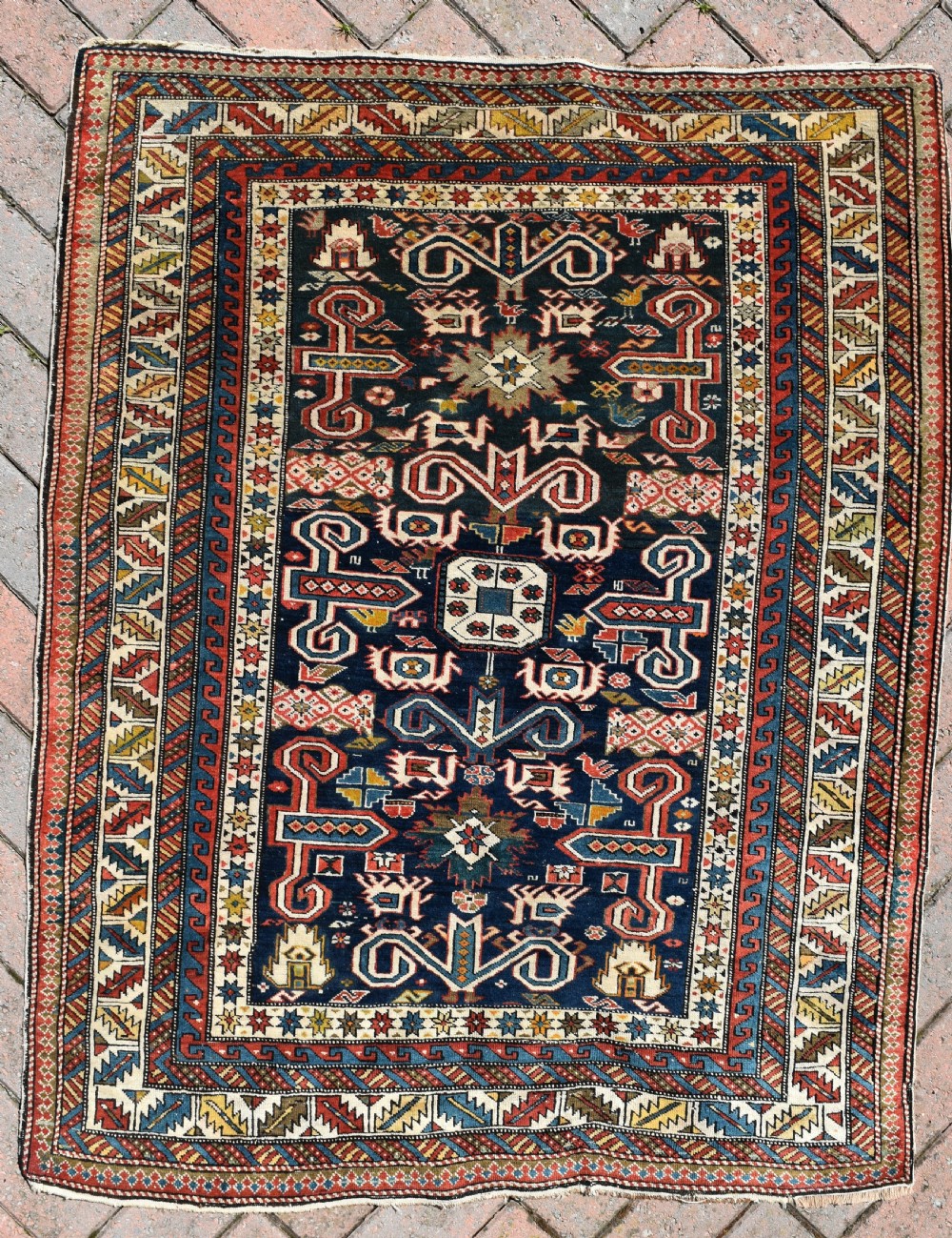 Antique Caucasian Perepedil rug 126x98cm