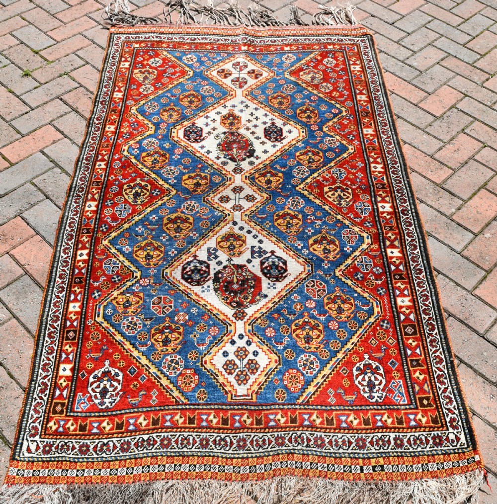 Fine antique Qasgai tribal rug 188x104cm
