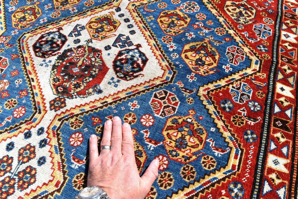 Fine antique Qasgai tribal rug 188x104cm View III