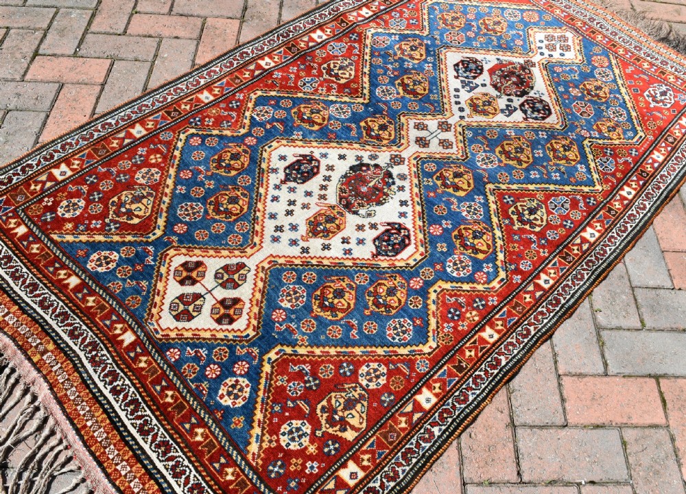 Fine antique Qasgai tribal rug 188x104cm View IV